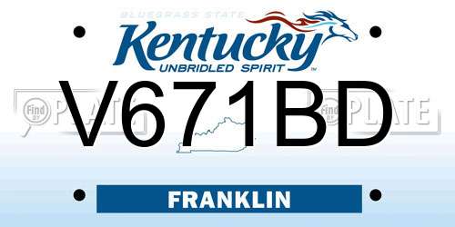 V671BD Kentucky License Plate