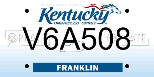 V6A508 Kentucky License Plate