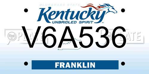 V6A536 Kentucky License Plate