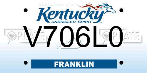 V706L0 Kentucky License Plate