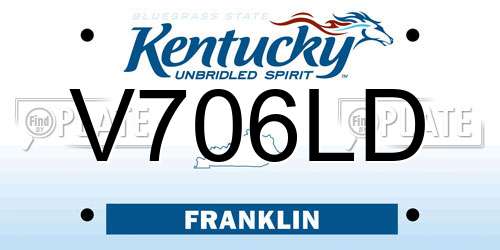 V706LD Kentucky License Plate