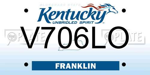 V706LO Kentucky License Plate