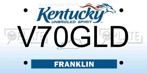 V70GLD Kentucky License Plate