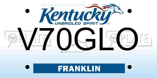 V70GLO Kentucky License Plate