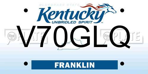 V70GLQ Kentucky License Plate