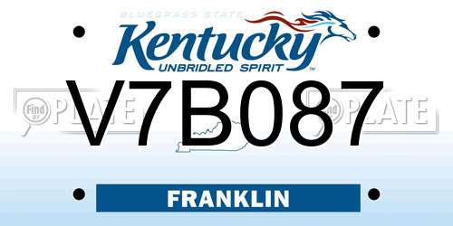 V7B087 Kentucky License Plate