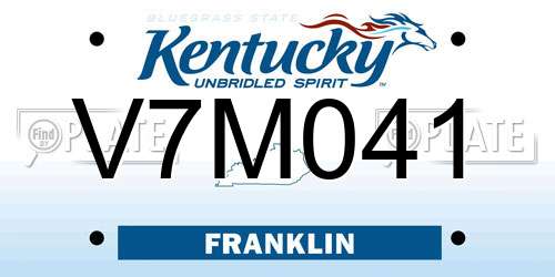 V7M041 Kentucky License Plate