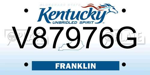 V87976G Kentucky License Plate