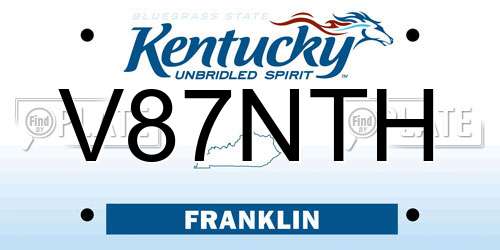 V87NTH Kentucky License Plate