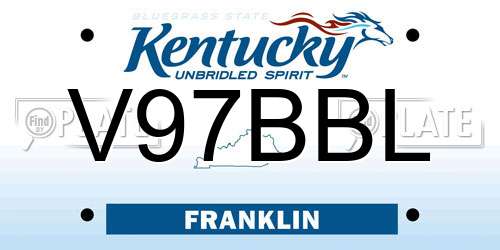 V97BBL Kentucky License Plate