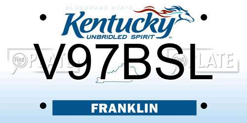 V97BSL Kentucky License Plate