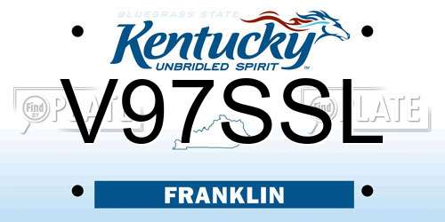 V97SSL Kentucky License Plate
