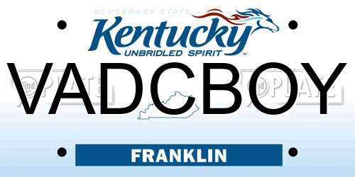VADCBOY Kentucky License Plate