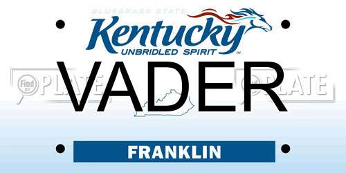VADER Kentucky License Plate