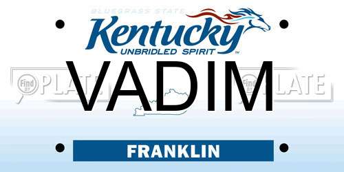 VADIM Kentucky License Plate