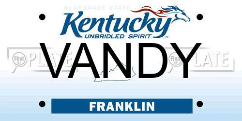 VANDY Kentucky License Plate