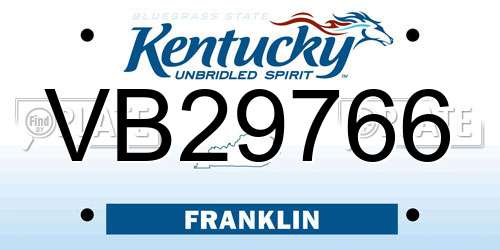 VB29766 Kentucky License Plate