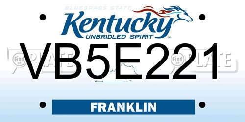 VB5E221 Kentucky License Plate