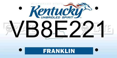 VB8E221 Kentucky License Plate
