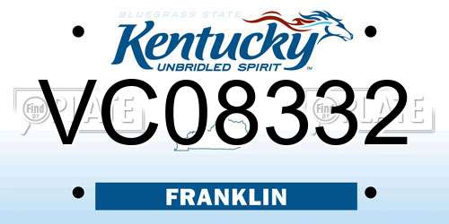 VC08332 Kentucky License Plate