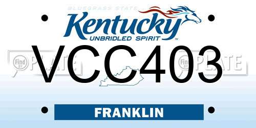 VCC403 Kentucky License Plate
