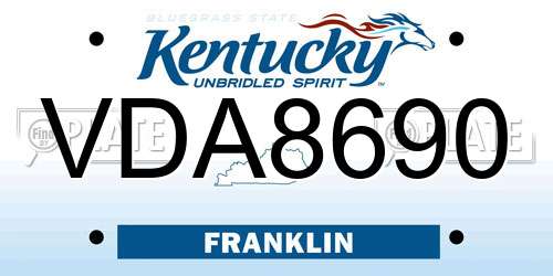 VDA8690 Kentucky License Plate