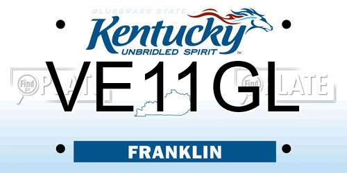VE11GL Kentucky License Plate