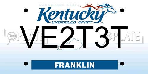 VE2T3T Kentucky License Plate