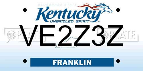 VE2Z3Z Kentucky License Plate