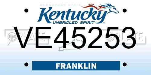 VE45253 Kentucky License Plate