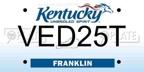 VED25T Kentucky License Plate