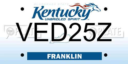 VED25Z Kentucky License Plate