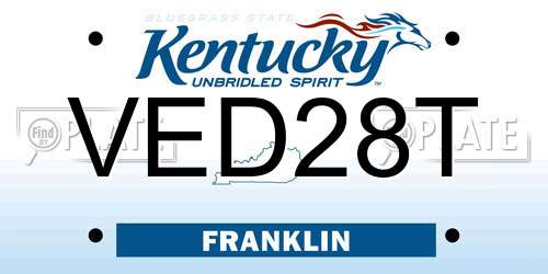 VED28T Kentucky License Plate