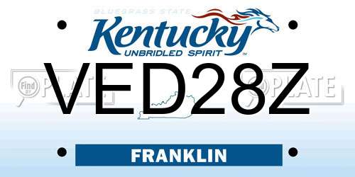 VED28Z Kentucky License Plate
