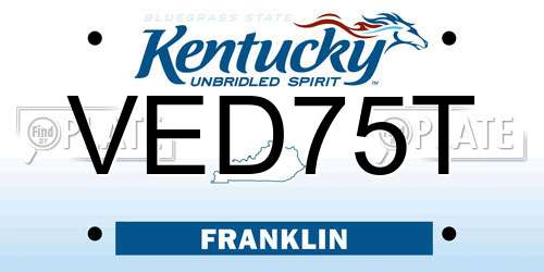 VED75T Kentucky License Plate