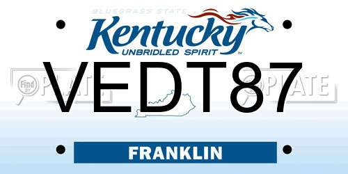VEDT87 Kentucky License Plate