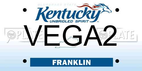 VEGA2 Kentucky License Plate