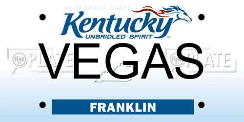 VEGAS Kentucky License Plate