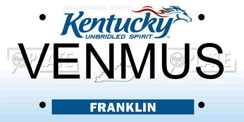 VENMUS Kentucky License Plate