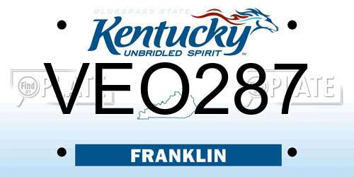 VEO287 Kentucky License Plate