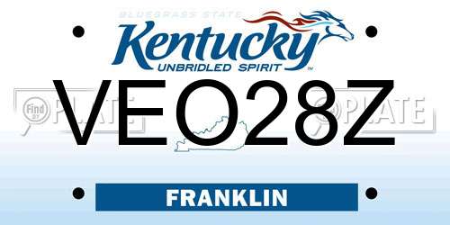 VEO28Z Kentucky License Plate