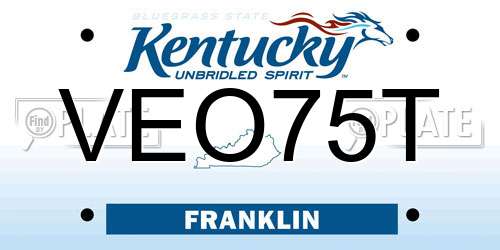 VEO75T Kentucky License Plate