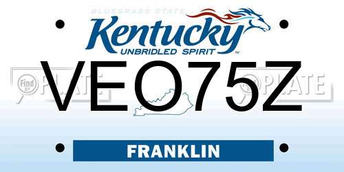VEO75Z Kentucky License Plate