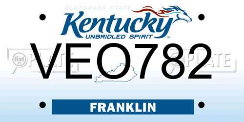 VEO782 Kentucky License Plate