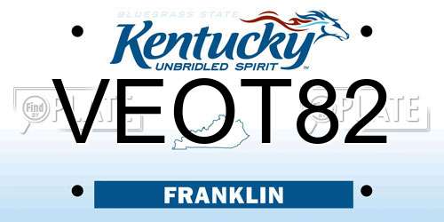 VEOT82 Kentucky License Plate