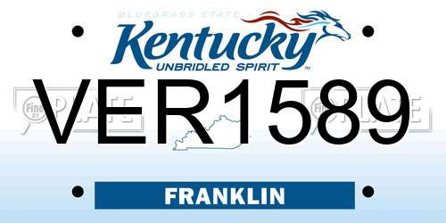 VER1589 Kentucky License Plate