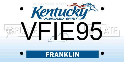 VFIE95 Kentucky License Plate