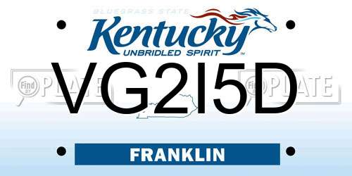 VG2I5D Kentucky License Plate