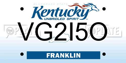VG2I5O Kentucky License Plate