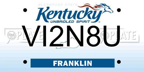 VI2N8U Kentucky License Plate